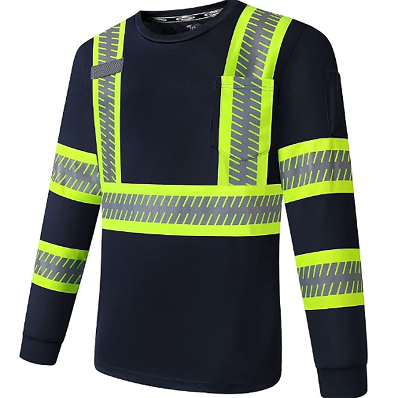 High Visibility Neon Color Long Sleeve T-Shirt for Men and Women reflective safety clothing