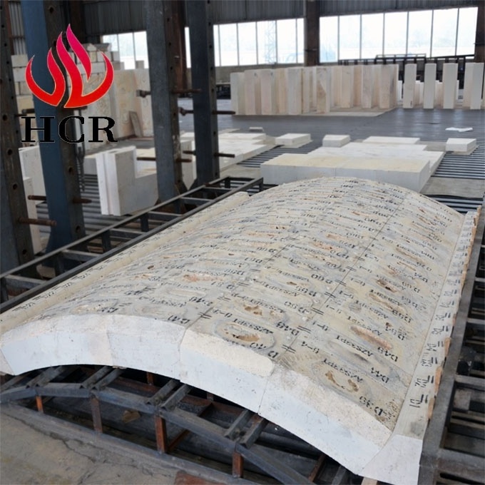 High quality fused cast AZS 33 curved fire brick for port crown in glass industry furnaces