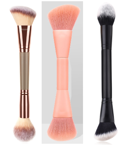 Multi Functional Angled Dual Brush Customized Private Label Dual Flame Blush Angle Contour Brush Double End Beauty Makeup Brush