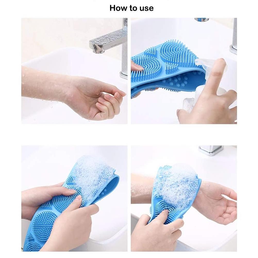 Long Handle Tpr Silicon Brushes Bath Towels Skin Clean Exfoliating Body Back Mud Peeling Body Massage Bath Scrubber Belt