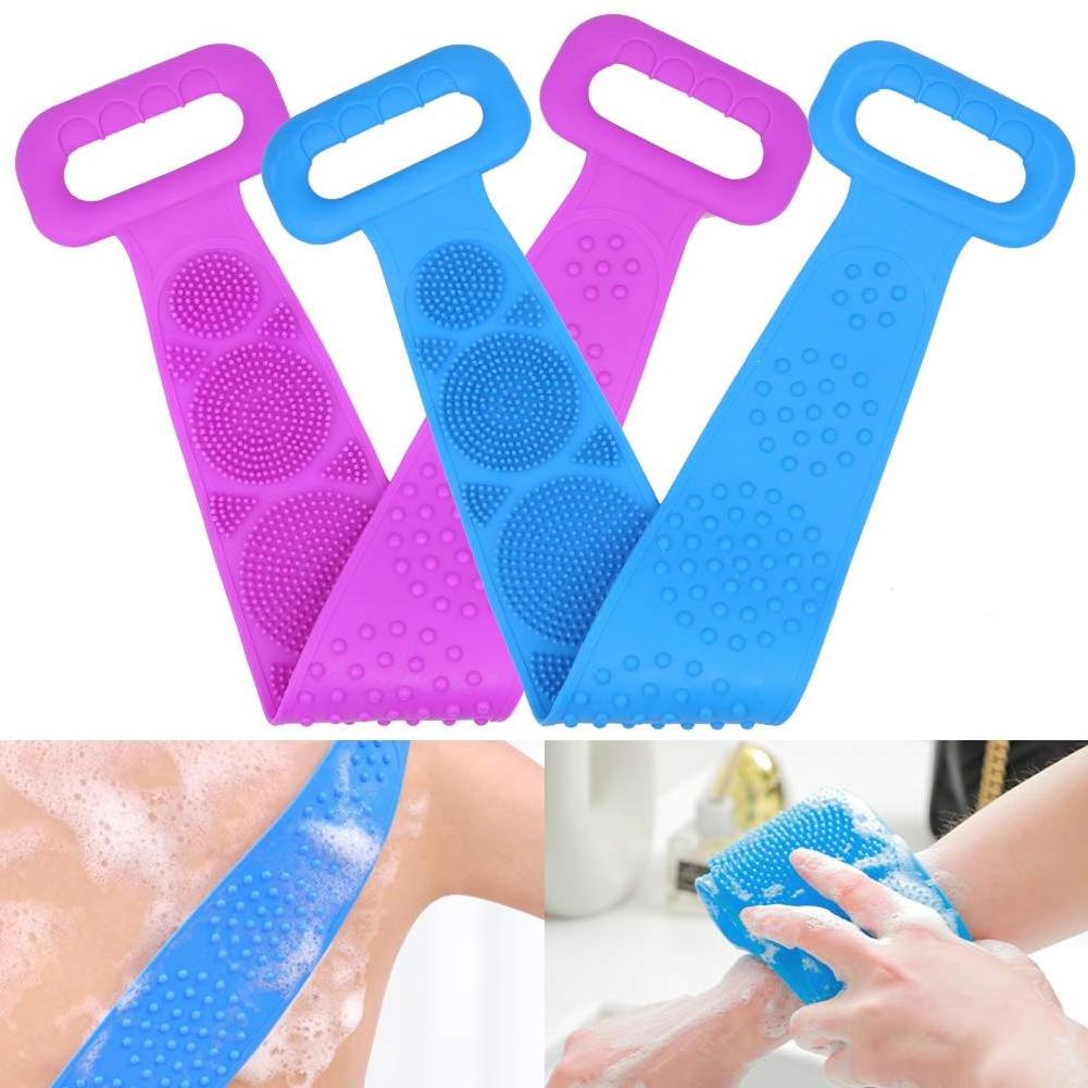 Long Handle Tpr Silicon Brushes Bath Towels Skin Clean Exfoliating Body Back Mud Peeling Body Massage Bath Scrubber Belt