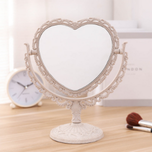 Lockable Jewelry Cabinet Wall Mounted Home Silver OEM Makeup China Personalized Frame Furniture Heart Mirror Living Room