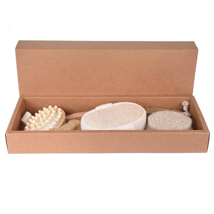 Bath Brush Set Shower Body Scrubber Massage Brush Back Bath Tool Natural Loofah Sponge Shower Foot Massage Tool Bath Brush Set