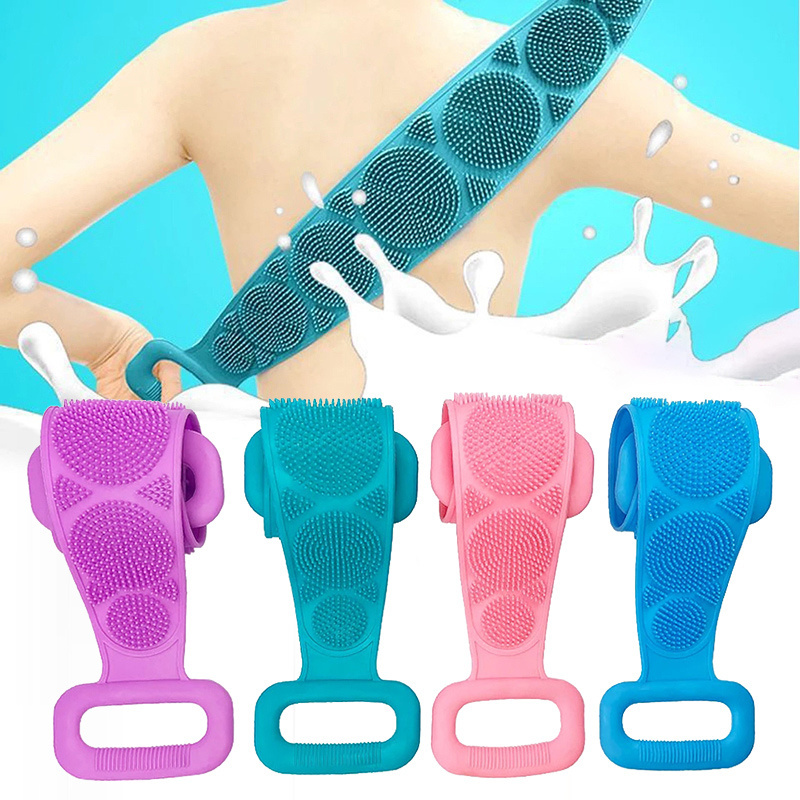 Hot Seller Bath Sponge Body Dead Skin Remover Exfoliating Massager Belt Silicone Cleaning Shower Brush Back Scrubber