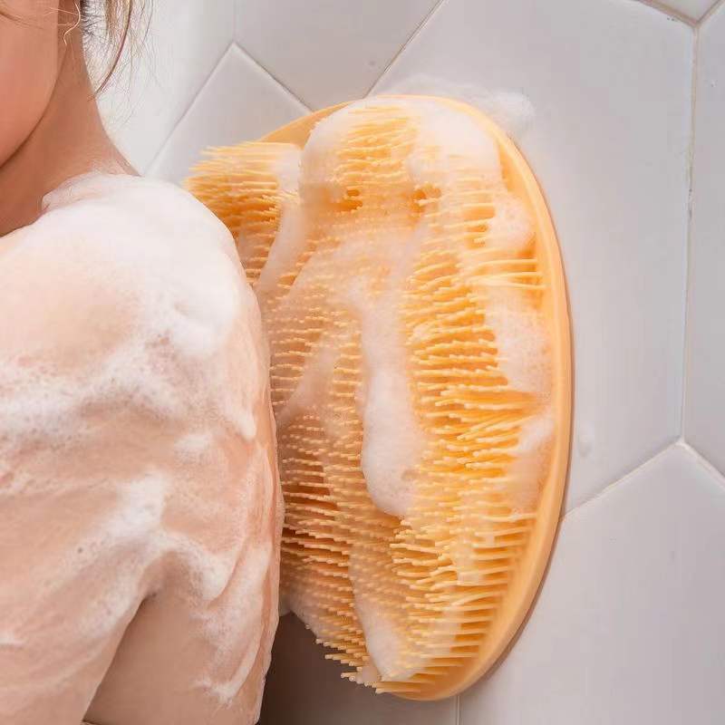 Wholesale Shower Back & Foot Scrubber Wall Mounted Back Scrubber Silicone Bath Massage Cushion Brush with Suction Cups