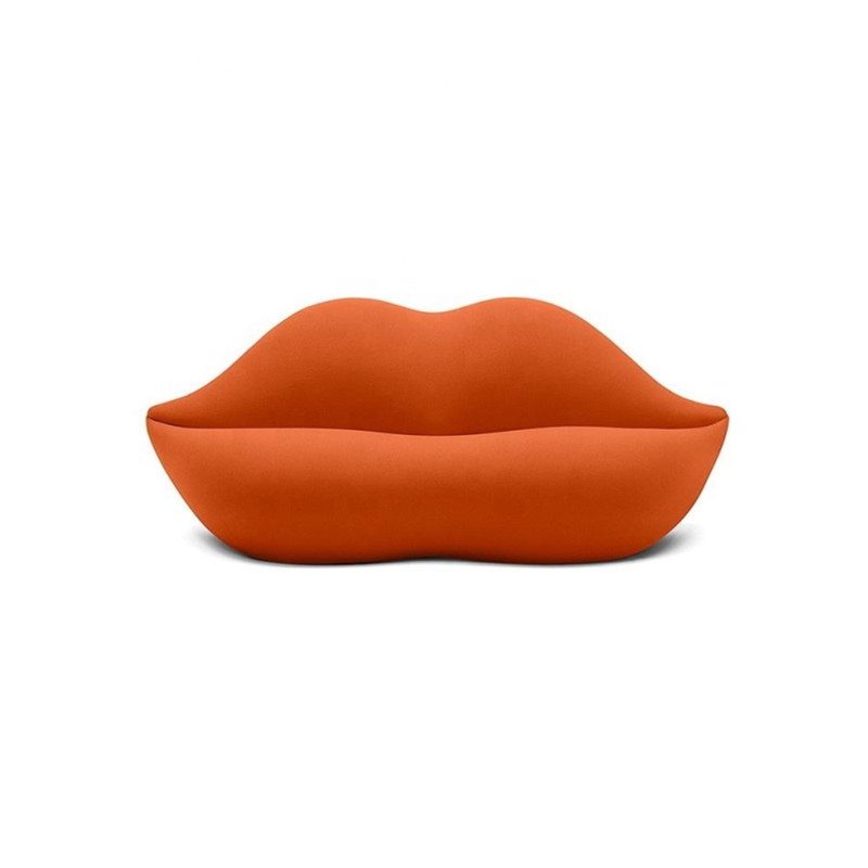 Hot Sale Red Lips Velvet Living Room Apartment Sofa Pink Red Lip Shaped Couch Sofa Kiss Shape Sofa Coffee Bar Decor ZY-T001