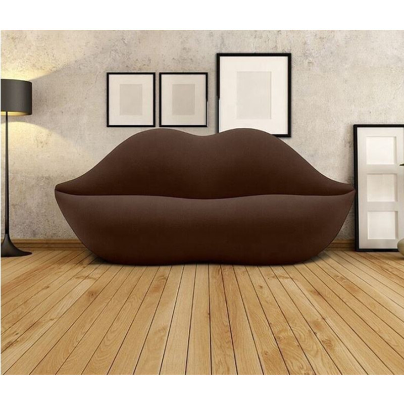 Hot Sale Red Lips Velvet Living Room Apartment Sofa Pink Red Lip Shaped Couch Sofa Kiss Shape Sofa Coffee Bar Decor ZY-T001