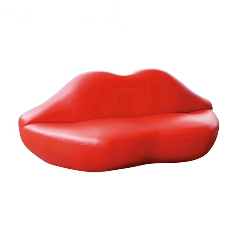 Hot Sale Red Lips Velvet Living Room Apartment Sofa Pink Red Lip Shaped Couch Sofa Kiss Shape Sofa Coffee Bar Decor ZY-T001