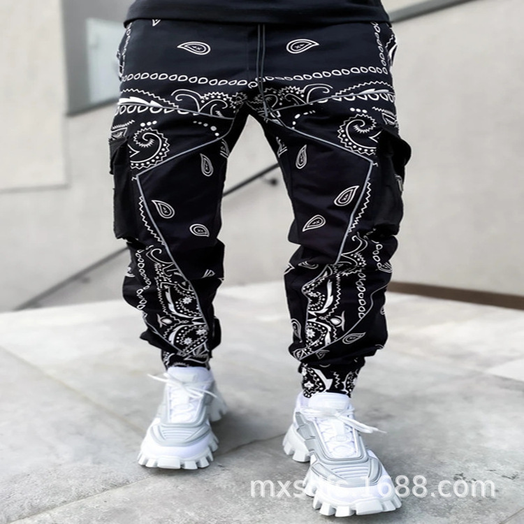 2023 New Desgin fall plus size bandana pants mens camo Gym Joggers stack Trousers SportsWear casual men bandana cargo pants