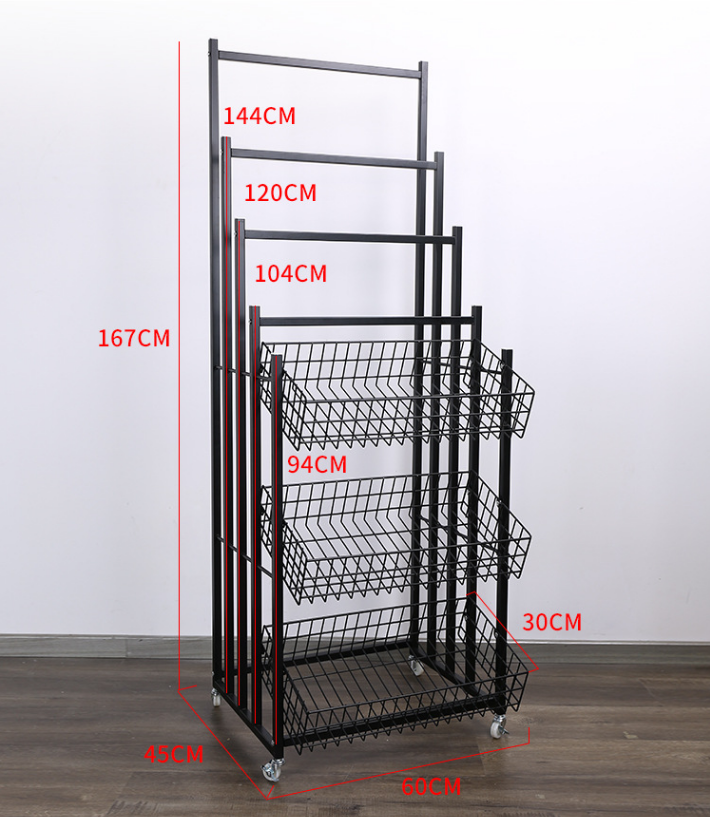 Customized Metal Supermarket Wire Basket Display Umbrella Promotion Rack