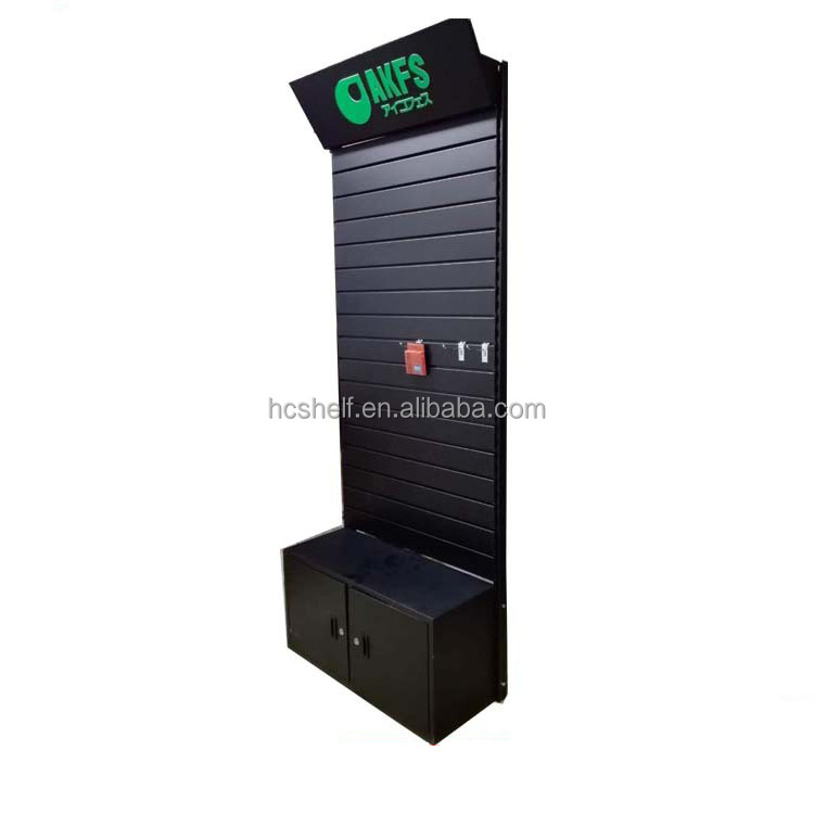 Durable Customized Metal Frame Floor Auto Part Stand Power Tool Shelf Slatwall Shelf Display Rack