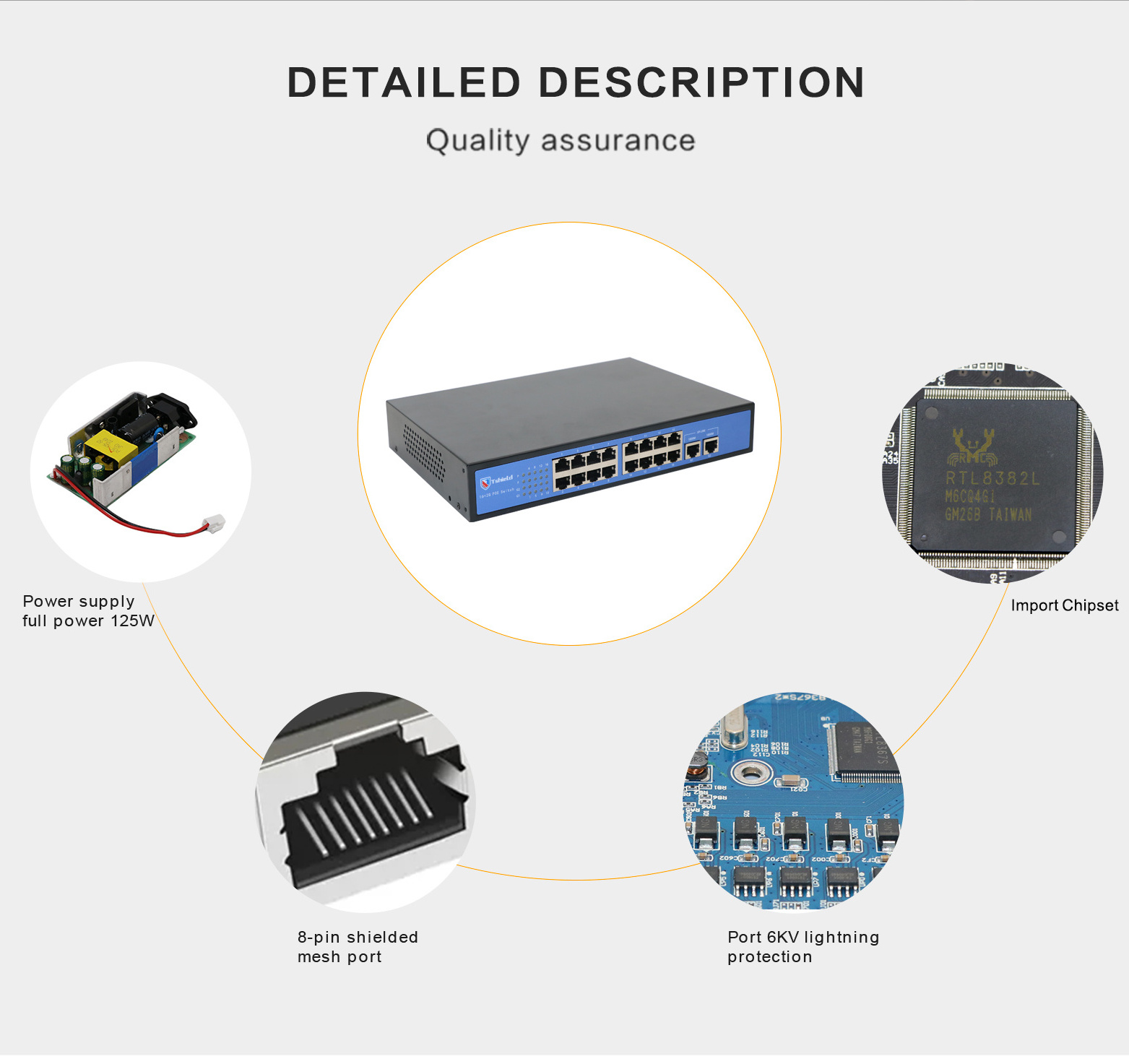 T-shield PoE Switch Gigabit Rj45 Port 16 Ports Poe Network 32 Ports Poe Gigabit Network Switch Support Industrial Network Switch