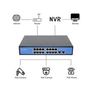 T-shield PoE Switch Gigabit Rj45 Port 16 Ports Poe Network 32 Ports Poe Gigabit Network Switch Support Industrial Network Switch