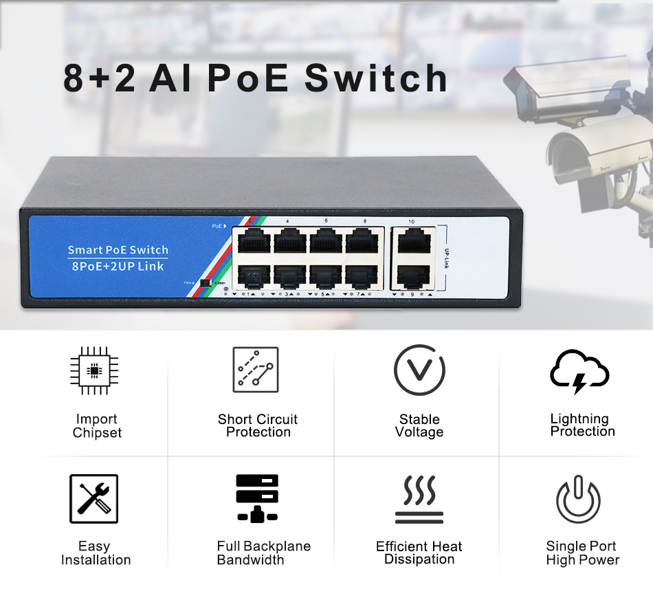 Oem 250m 4 8 9 10 16 24 32 48 Port 8ports Cctv Unmanaged Managed Network Ethernet Poe Switch 48v For Hikvision Ip Camera