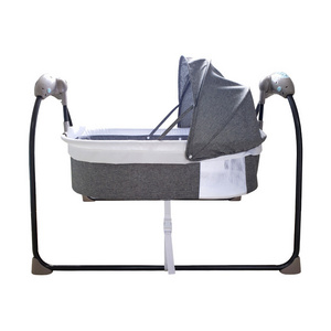 Portable Comfortable Mesh Crib for Newborns Baby Rocking Bouncer Automatic Swing Cot for 0-36 Months