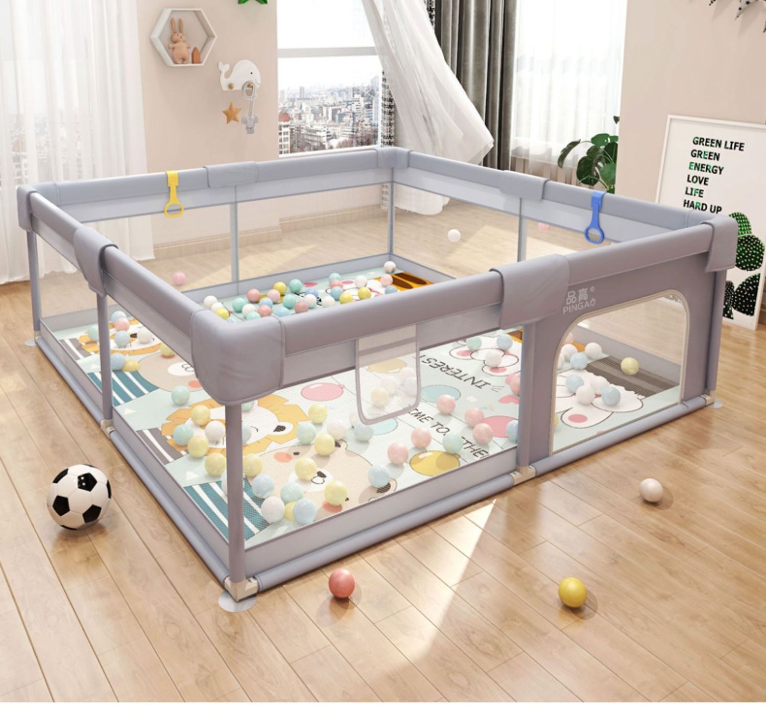 Safety Kids Play Center Yards Baby Foldable Play Pen, Playpens for Babies Small Baby Playard Portable Playpen