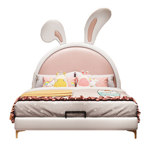 Good selling Pink rabbit shaped bed Design Single Bed Princess Bed for Girls