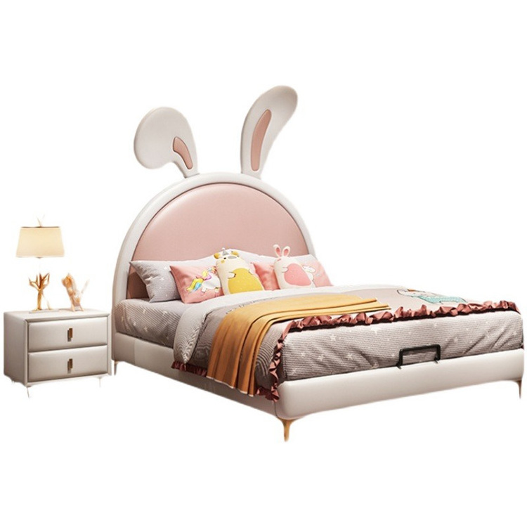 Good selling Pink rabbit shaped bed Design Single Bed Princess Bed for Girls