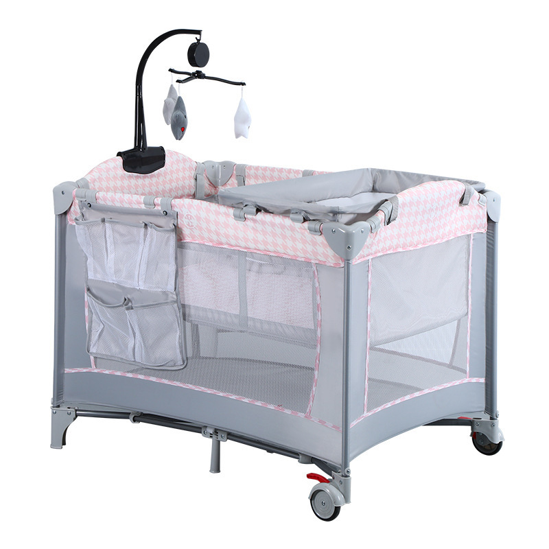 Small Crib Cheap Easy Carrying baby Crib, Modern Adult Size portable playard plastic Baby Cot Set Adjustable Travel Bedding Crib