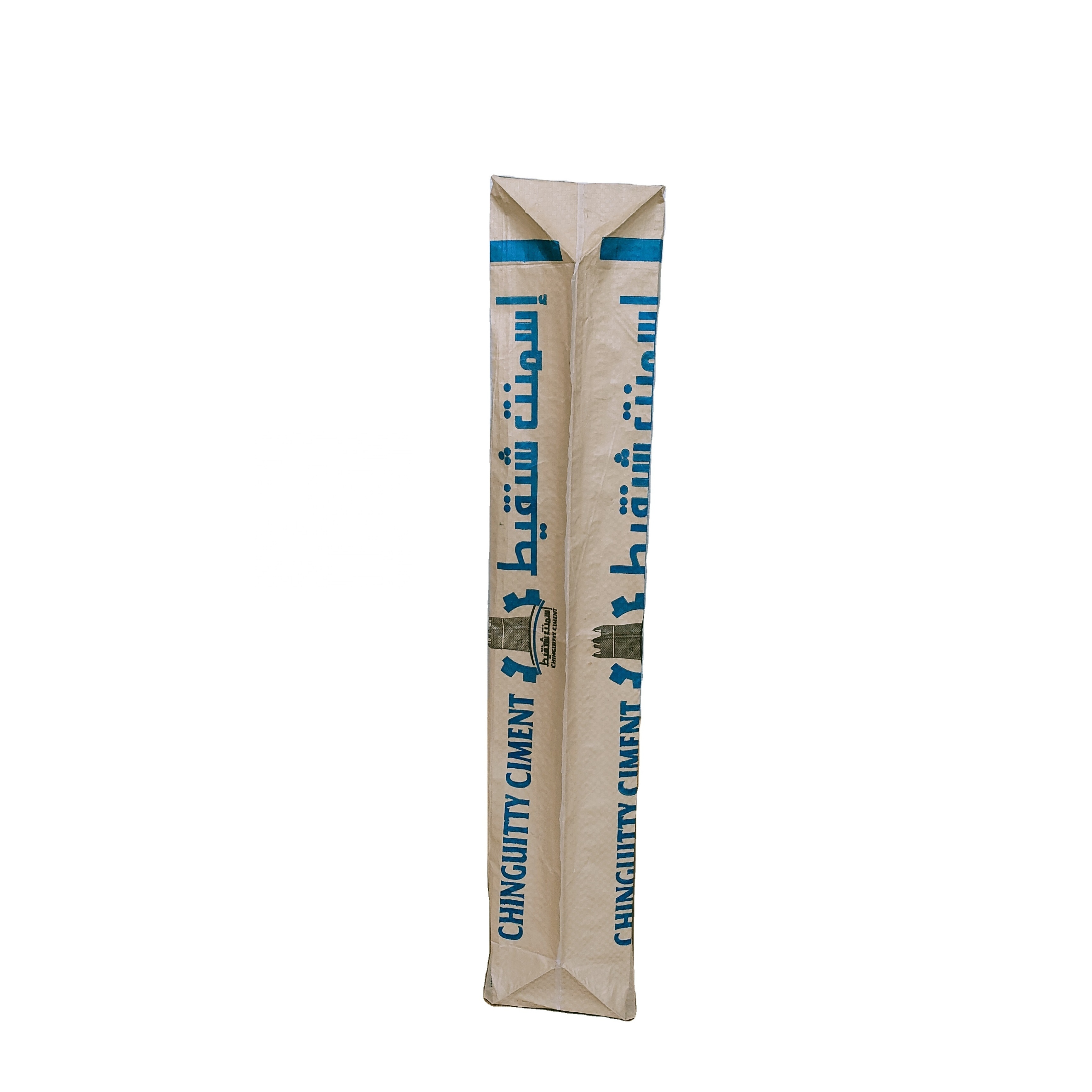 Waterproof empty 25kg 50kg laminated pp valve cement bag with block bottom