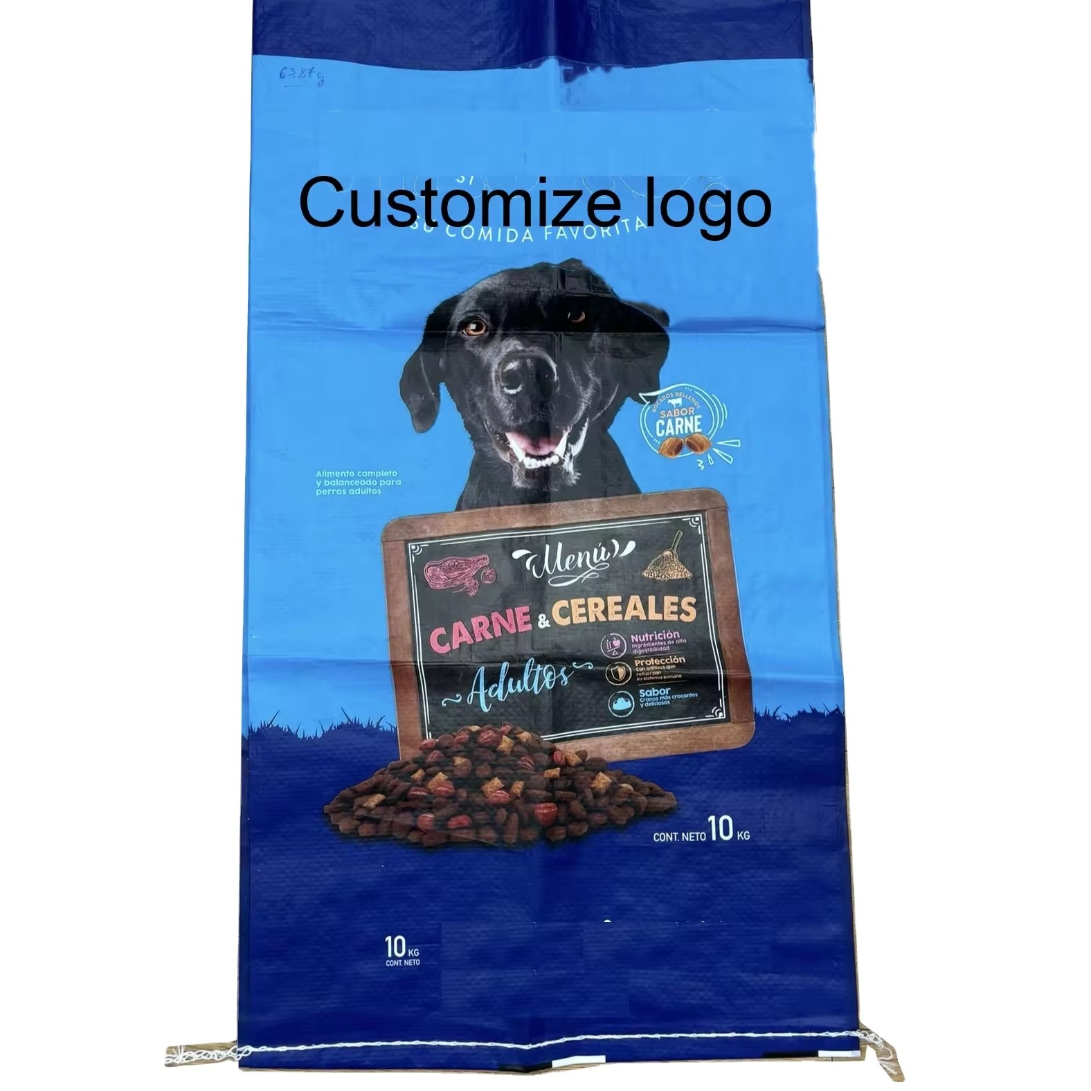 BOPP laminated woven bag customized logo for animal feed 25kg polypropylene cat dog pig woven sack