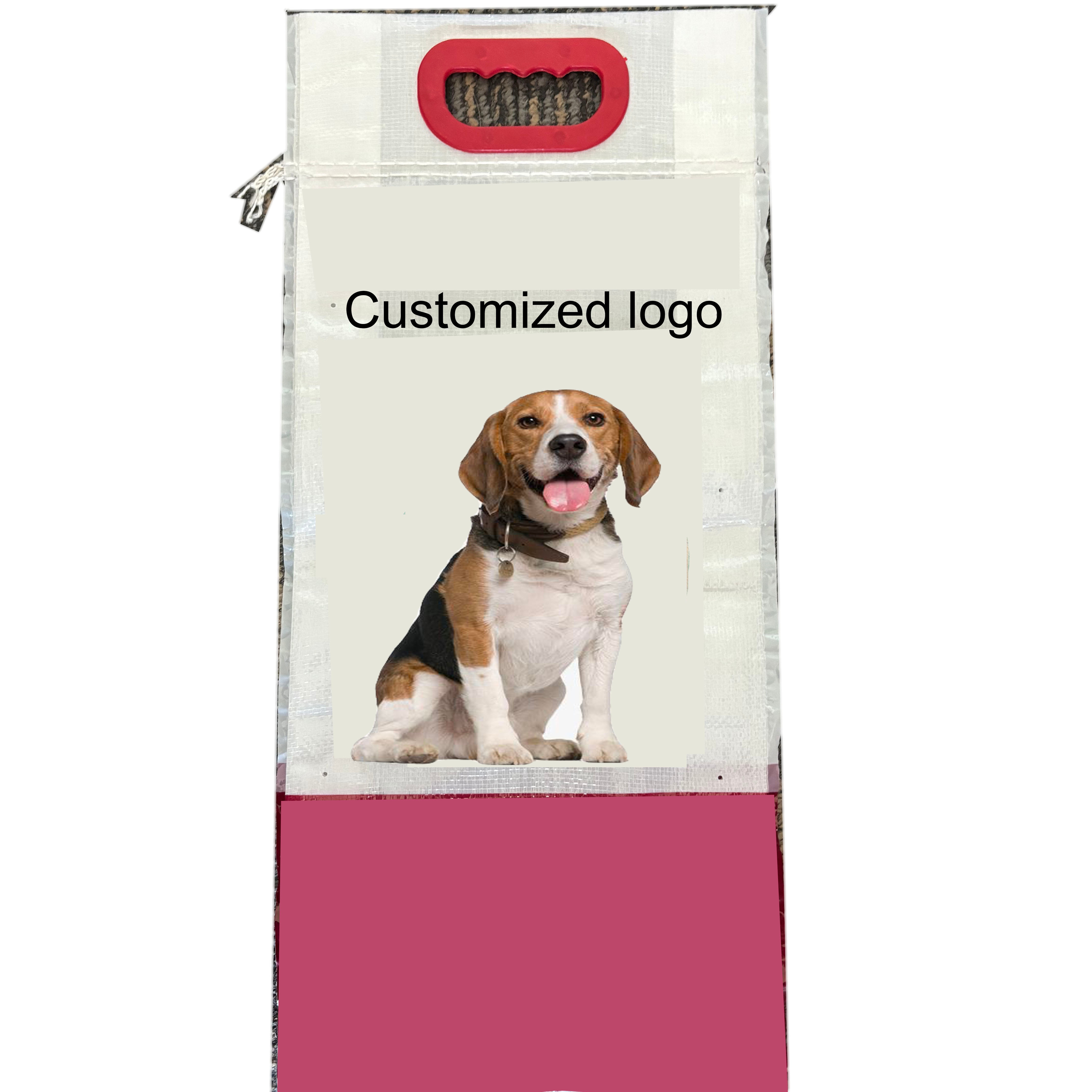 BOPP laminated woven bag customized logo for animal feed 25kg polypropylene cat dog pig woven sack