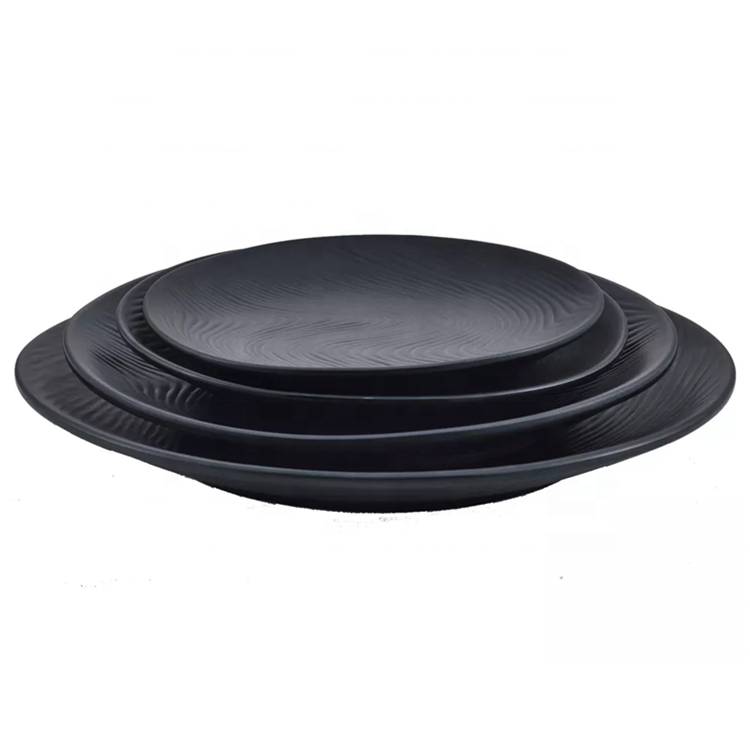 Wholesale Free Sample Restaurant Round Plate Melamine Custom Print Dinner Plate Dish Plastic Reusable Charger Plates