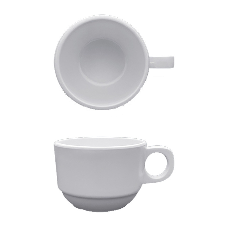 High quality drinking mug wholesale tea cups and saucers melamine white tea coffee mug with saucer