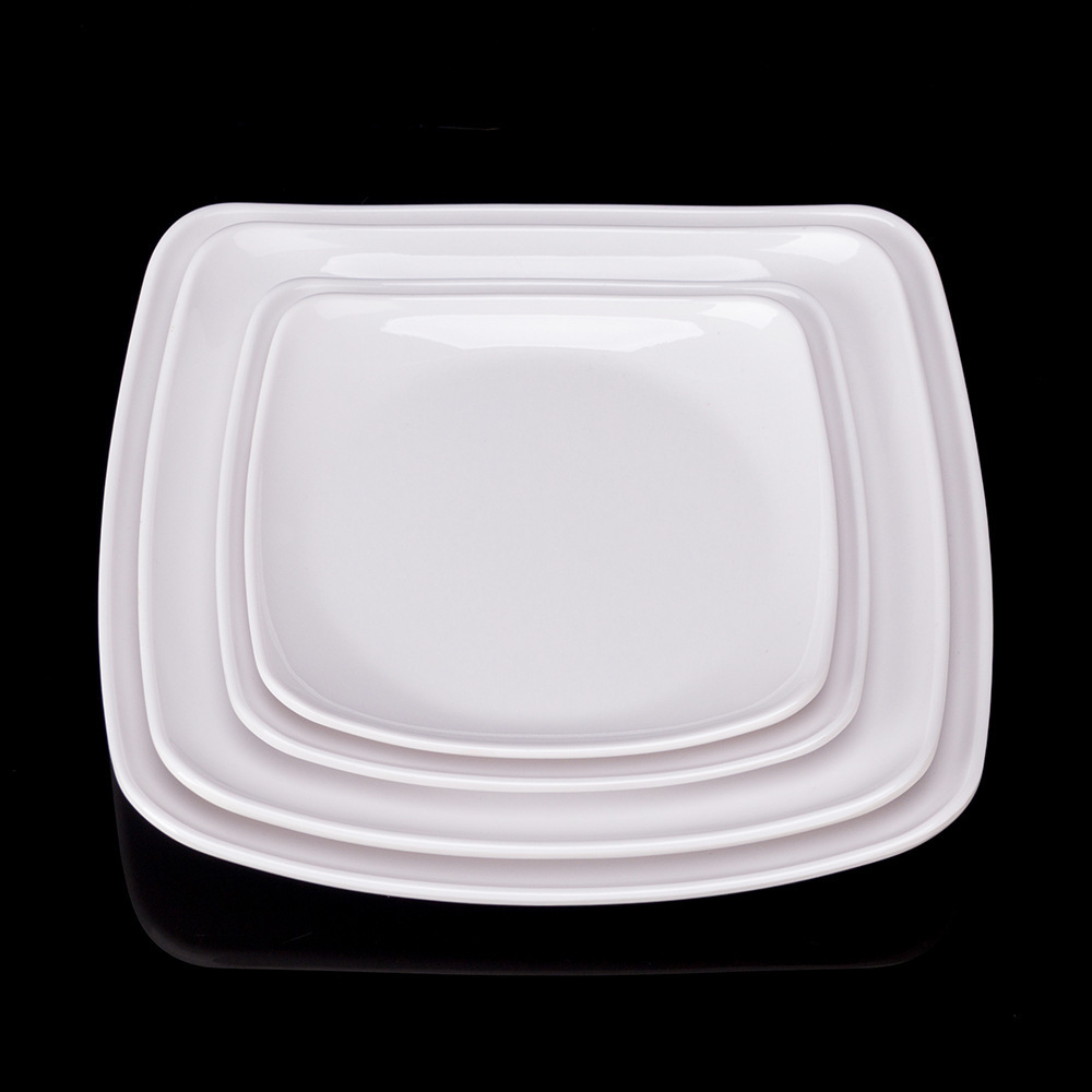 Good Sale Wholesale Melamine White Square Plate Melamine Catering Dinner Plates for Restaurant