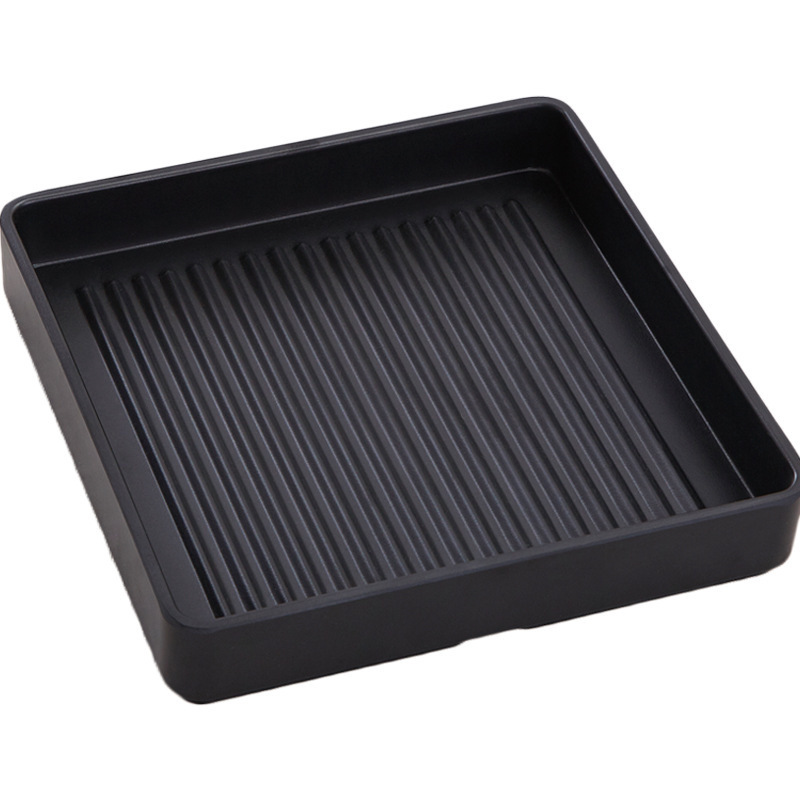 High Quality Restaurant Black Tableware Heat Resistant Sushi Plates Melamine Hot Pot  Plate Trays