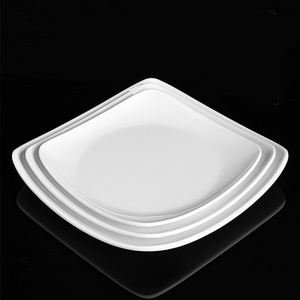 Good Sale Wholesale Melamine White Square Plate Melamine Catering Dinner Plates for Restaurant