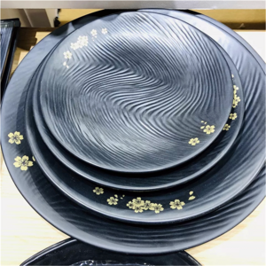 Wholesale Free Sample Restaurant Round Plate Melamine Custom Print Dinner Plate Dish Plastic Reusable Charger Plates