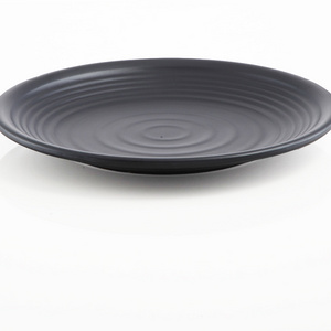 Black pearl Round Plate, Melamine Matte Black  Serving Charger Plate for Restaurant,Family,Party