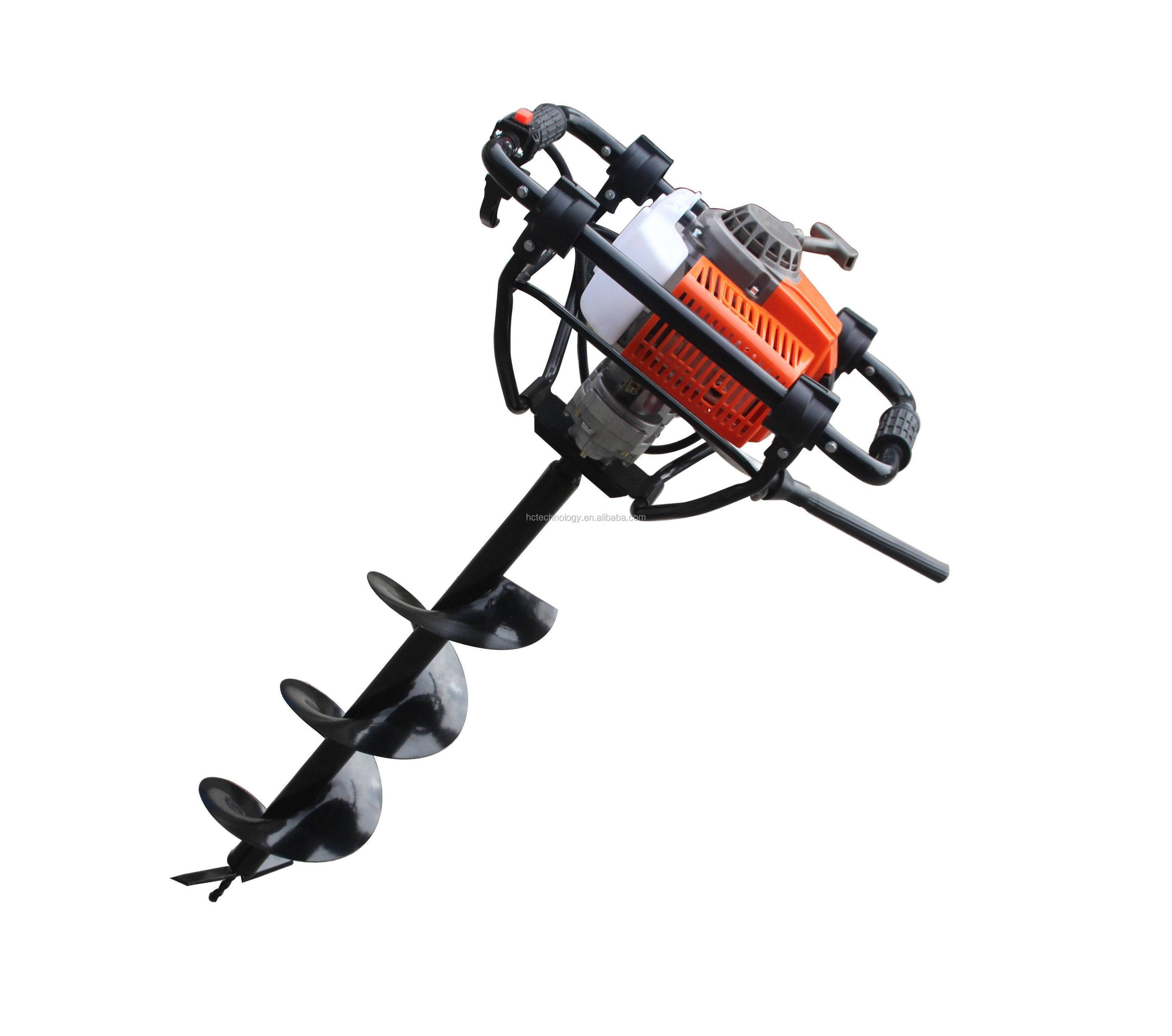 71cc earth auger with brake or gasoline post hole digger or hand hole digging tool or hand manual tree planting machine