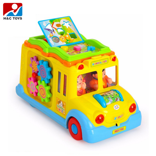 Huile / Hola toys 796 baby electric school bus toy with light and music