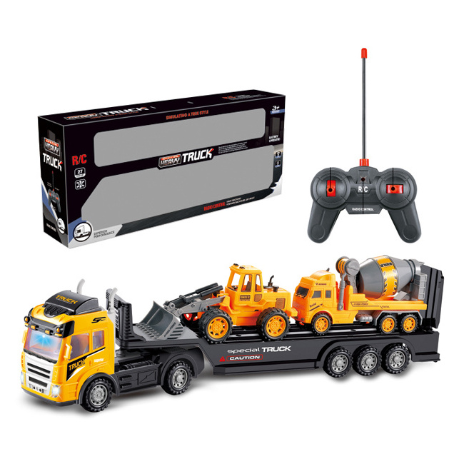 4 channel remote control construction truck rc truck trailer with lights