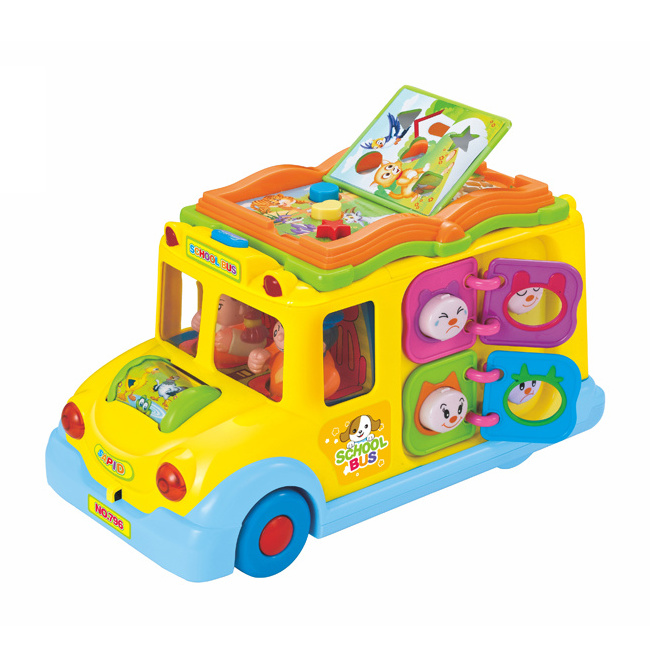 Huile / Hola toys 796 baby electric school bus toy with light and music