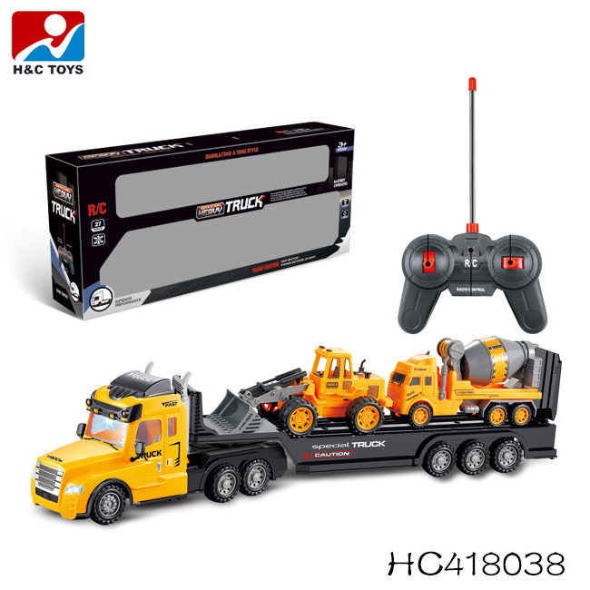 4 channel remote control construction truck rc truck trailer with lights