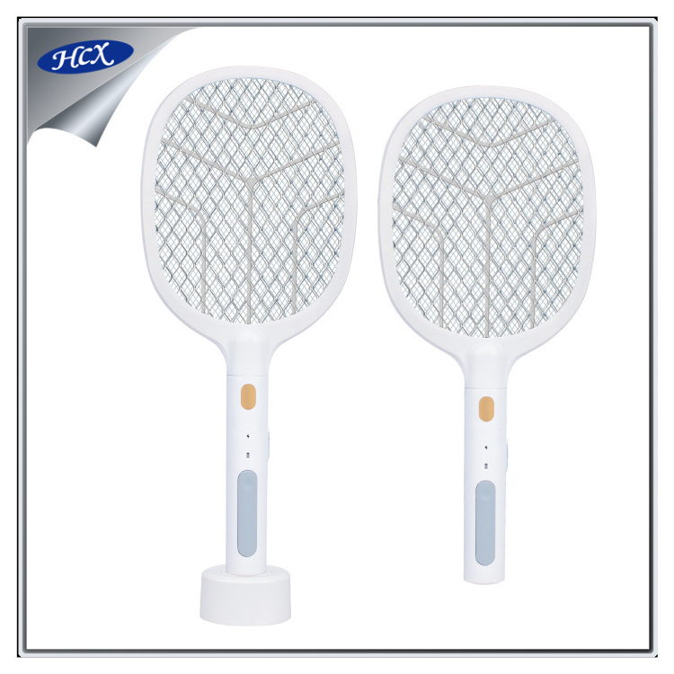 HCX-K787-5700 Indoor mosquito killer rechargeable fly swatter sealed lead-acid battery electric flashlight bug zapper with base