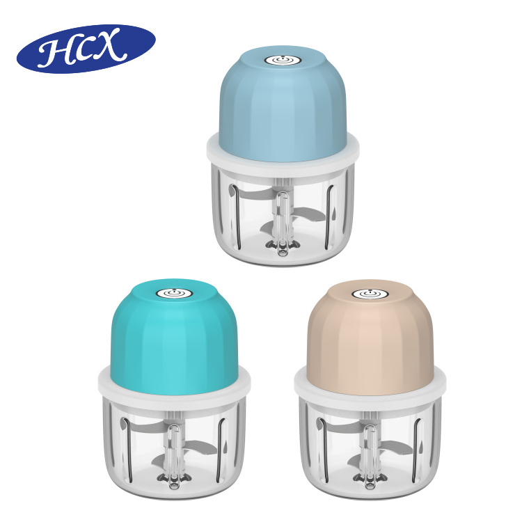 Mini food chopper with glass cup meat vegetable cutter chopper electric kitchen food processor with three blades