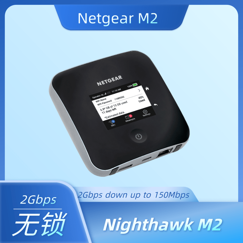 Netgear M2 MR2100-100EUS 4G Router Wireless  1 lan port 5G Wifi Modem MIFIs 1000Mbps LTE 3G UMTS LCD Display screen Home routers