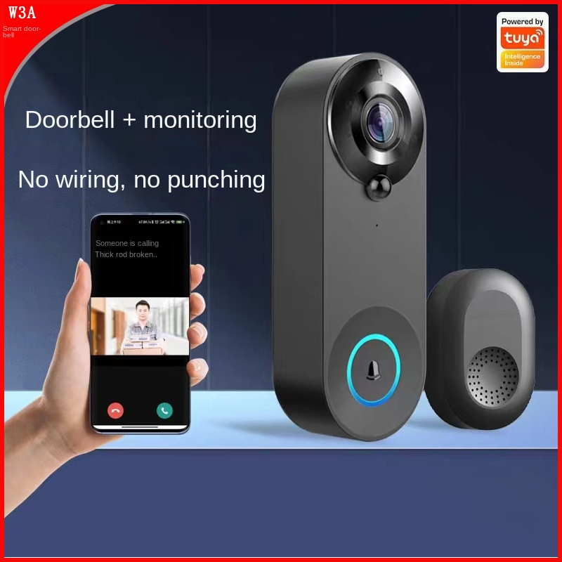 AKS Factory Direct Tuya Smart  Black Blink Video Doorbell With WiFi Camera