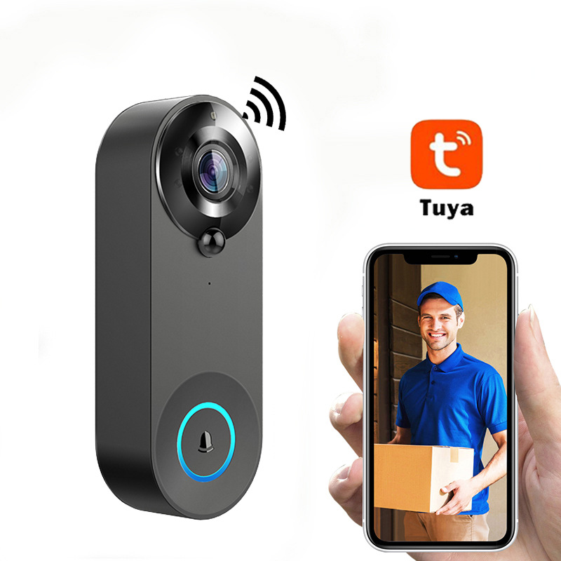 AKS Factory Direct Tuya Smart  Black Blink Video Doorbell With WiFi Camera