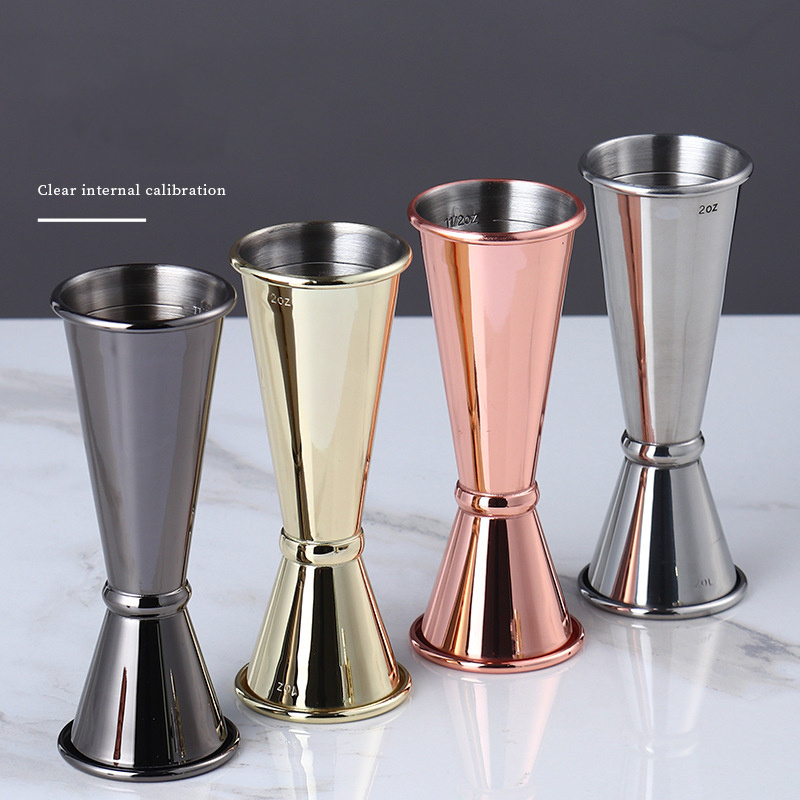 Wholesale Stainless Steel Double Shaker Measure Cup 30ml/60ml Bar Wine Jigger Measuring Tool Kitchen Drink Cups Bar Accessories