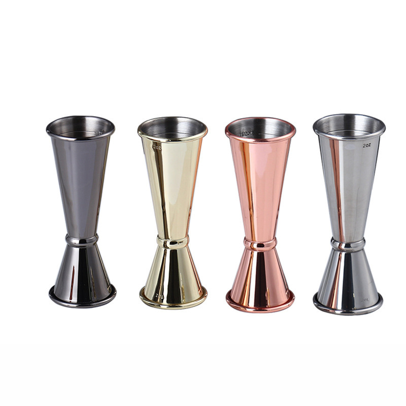 Wholesale Stainless Steel Double Shaker Measure Cup 30ml/60ml Bar Wine Jigger Measuring Tool Kitchen Drink Cups Bar Accessories