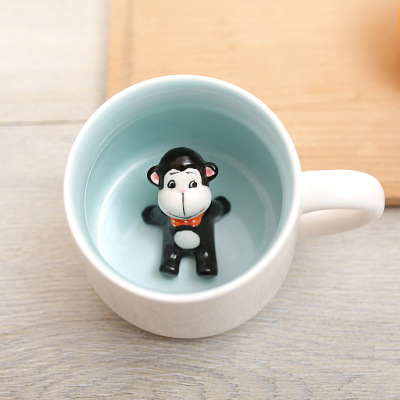 Cow Cute Cartoon Mugs Animal Ceramic Coffee Mugs Creative Men and Women Couple Water Cups with Crafts Porcelain Small Cow Animal