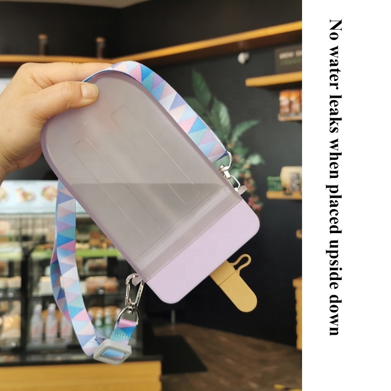 HOT SALE 300ml Creative Popsicle bottle Straw Cup Fashion Ice Cream Plastic water bottle Outdoor Student Cute Portable Water Cup