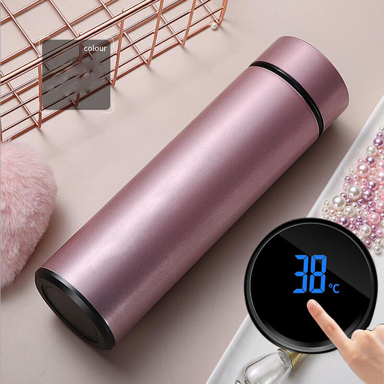 Wholesale Waterproof Vacuum Stainless Steel Sensor LED Temperature Display Smart Water Bottle