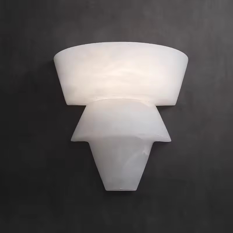 Luxury Spanish Natural Marble Wall Light Brass Finishing Minimalist Alabaster Wall Sconces For Hotel Art Decor Lighting fixture