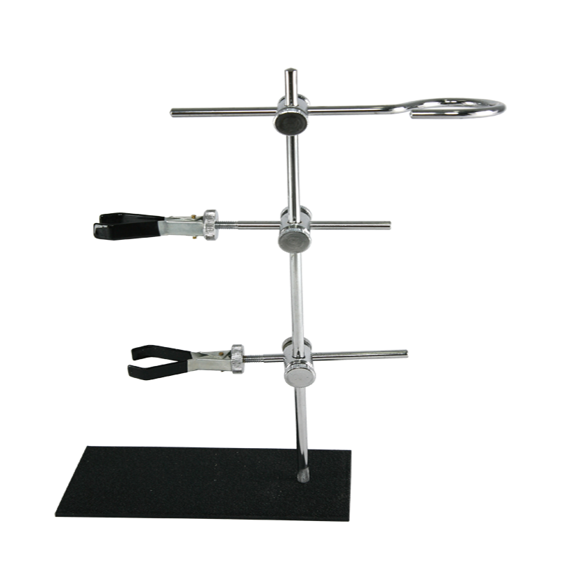 New High Quality Black Chemistry Lab Use Metal Small Utility Stand With Clamps